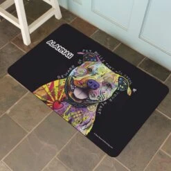 Bungalow Flooring By Dean Russo Pit Bull Heart Personalized Floor Mat -Blue Buffalos Shop 299146 PT1. AC SS1800 V1621375967