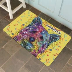 Bungalow Flooring By Dean Russo Yorkie Personalized Floor Mat -Blue Buffalos Shop 299154 PT1. AC SS1800 V1621378347