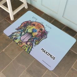 Bungalow Flooring By Dean Russo Golden Retriever Personalized Floor Mat -Blue Buffalos Shop 299166 PT1. AC SS1800 V1621376887