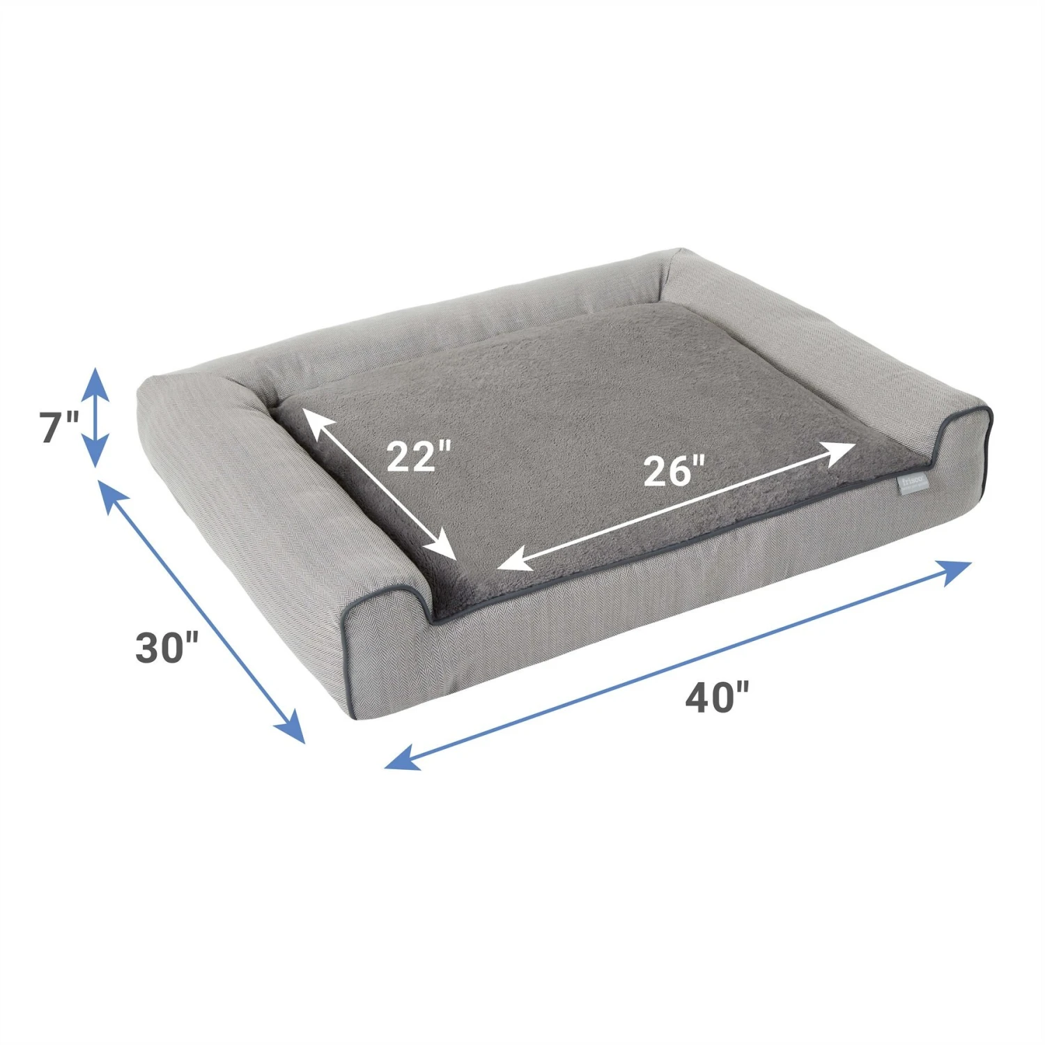 Frisco Herringbone Modern Couch Dog & Cat Bed 4 Frisco Herringbone Modern Couch Dog & Cat Bed - Image 2