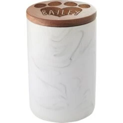 Frisco Ceramic Marble Print Personalized Treat Jar With Wood Lid, 3.75 Cups -Blue Buffalos Shop 301181 PT3. AC SS1800 V1630332827