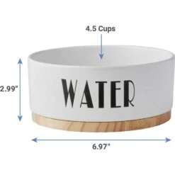 Frisco Ceramic Water Dog & Cat Bowl With Wood Base & Frisco Ceramic Food Dog & Cat Bowl With Wood Base -Blue Buffalos Shop 302424 PT2. AC SS1800 V1623079647