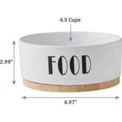 Frisco Ceramic Water Dog & Cat Bowl With Wood Base & Frisco Ceramic Food Dog & Cat Bowl With Wood Base -Blue Buffalos Shop 302424 PT6. AC SS1800 V1623067055