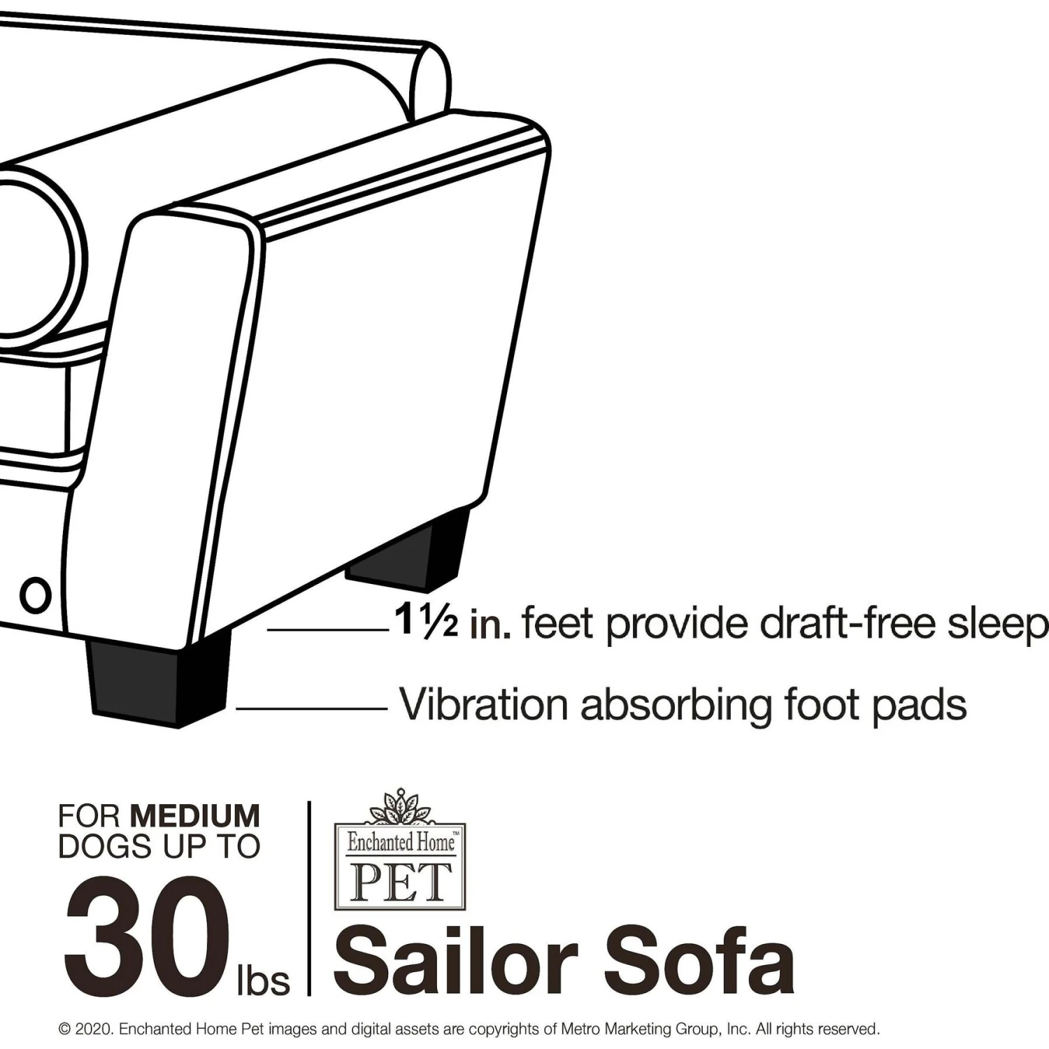 Enchanted Home Pet Sailor Sofa Cat & Dog Bed With Removable Cover 10 Enchanted Home Pet Sailor Sofa Cat & Dog Bed With Removable Cover - Image 8