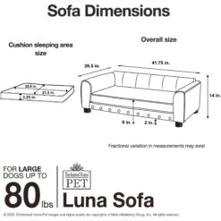 Enchanted Home Pet Luna Sofa Cat & Dog Bed With Removable Cover 17 Enchanted Home Pet Luna Sofa Cat & Dog Bed With Removable Cover -Blue Buffalos Shop 305365 PT6. AC SS1800 V1623249766