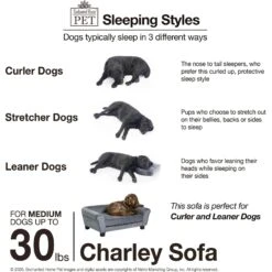 Enchanted Home Pet Charley Sofa Cat & Dog Bed With Removable Cover -Blue Buffalos Shop 305367 PT5. AC SS1800 V1623249778