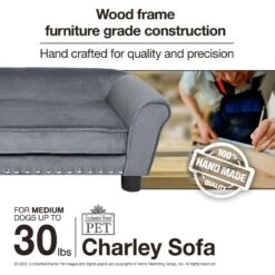 Enchanted Home Pet Charley Sofa Cat & Dog Bed With Removable Cover -Blue Buffalos Shop 305367 PT8. AC SS1800 V1623249823