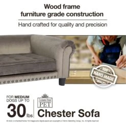 Enchanted Home Pet Chester Sofa Cat & Dog Bed -Blue Buffalos Shop 305371 PT8. AC SS1800 V1623287557