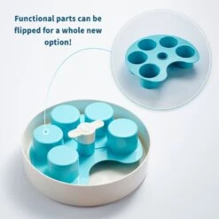 Pet Dream House SPIN Medium Level Palette Non-Skid Plastic Interactive Slow Feeder Dog Bowl, Blue -Blue Buffalos Shop 308746 PT3. AC SS1800 V1627680139