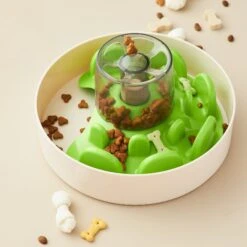 Pet Dream House SPIN Tricky Level UFO Maze Non-Skid Plastic Interactive Slow Feeder Dog Bowl -Blue Buffalos Shop 308748 PT1. AC SS1800 V1627514472