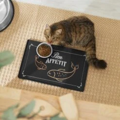 Frisco Silicone Fish Print Dog & Cat Food Mat, Black -Blue Buffalos Shop 311953 PT3. AC SS1800 V1642542608