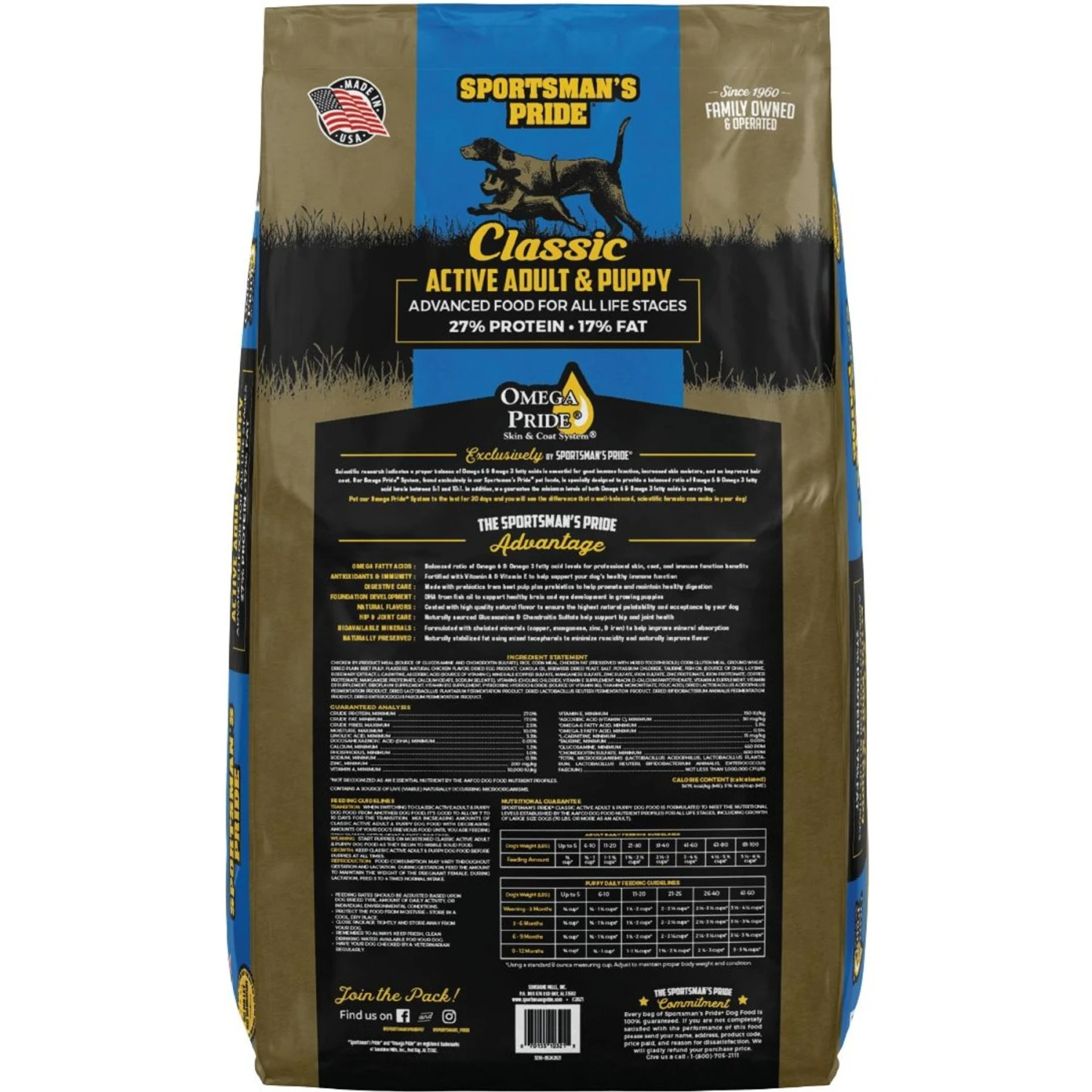 Sportsman's Pride Classic 27/17 Active Adult & Puppy Dry Dog Food, 40-lb Bag 4 Sportsman's Pride Classic 27/17 Active Adult & Puppy Dry Dog Food, 40-lb Bag - Image 2
