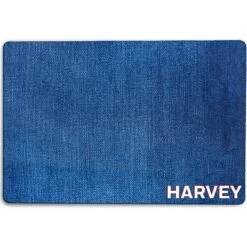 904 Custom Personalized Denim Print Dog & Cat Placemat