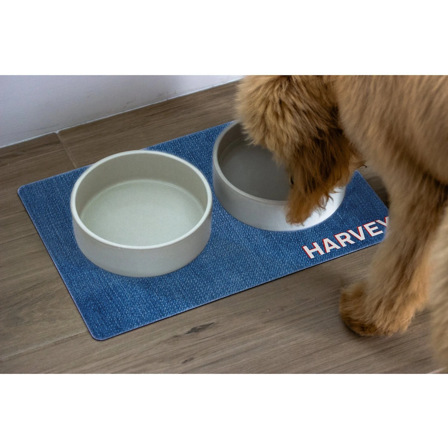 904 Custom Personalized Denim Print Dog & Cat Placemat 4 904 Custom Personalized Denim Print Dog & Cat Placemat - Image 2