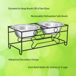 Pet Adobe Modern Double Elevated Dog Bowl -Blue Buffalos Shop 315043 PT2. AC SS1800 V1626398511