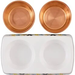 Disney Mickey Mouse Lemon Melamine Stainless Steel Double Dog & Cat Bowl -Blue Buffalos Shop 315299 PT4. AC SS1800 V1646327442