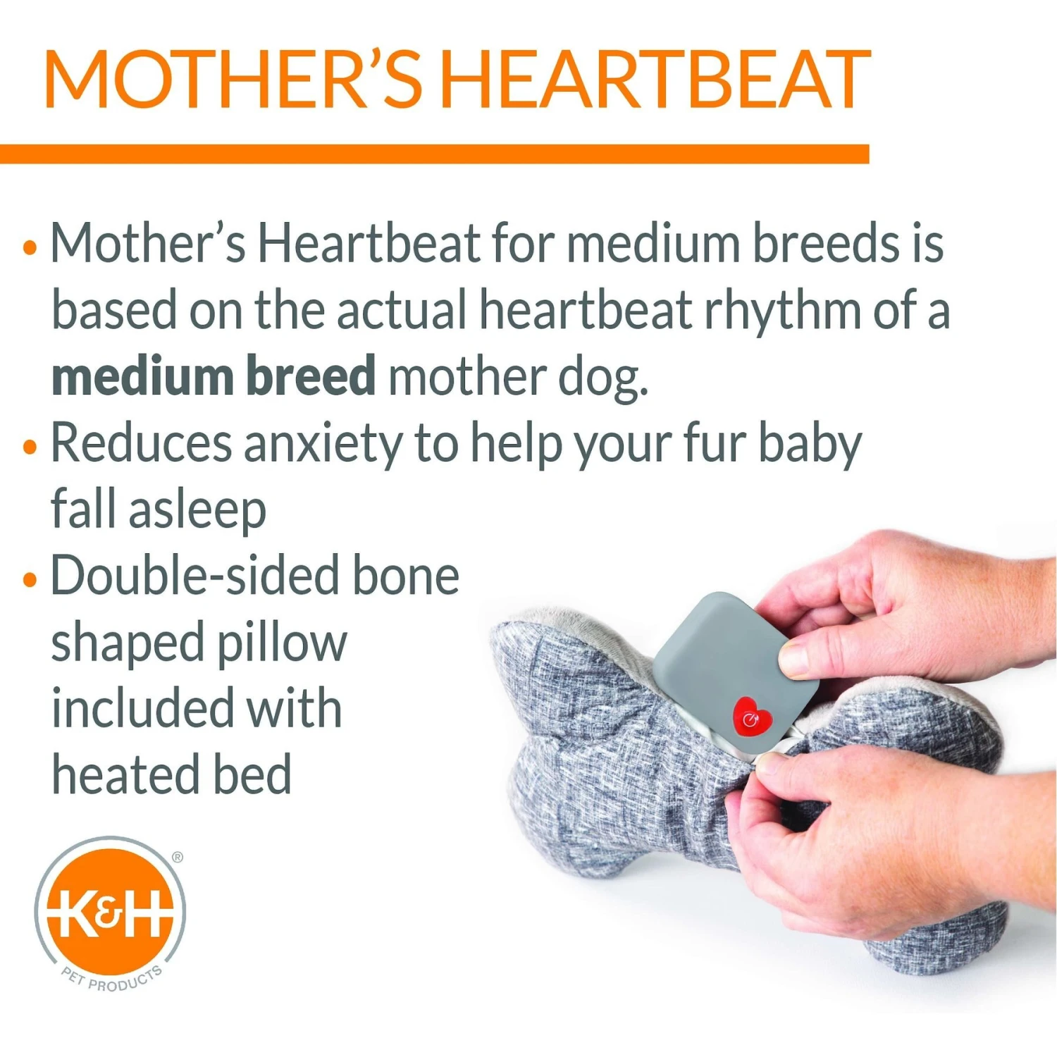 K&H Pet Products Mother’s Heartbeat Heated Bolster Puppy Bed 5 K&H Pet Products Mother’s Heartbeat Heated Bolster Puppy Bed - Image 3