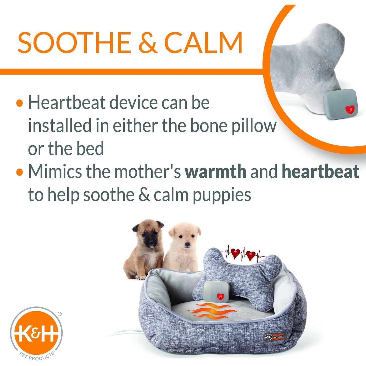 K&H Pet Products Mother’s Heartbeat Heated Bolster Puppy Bed 6 K&H Pet Products Mother’s Heartbeat Heated Bolster Puppy Bed - Image 4