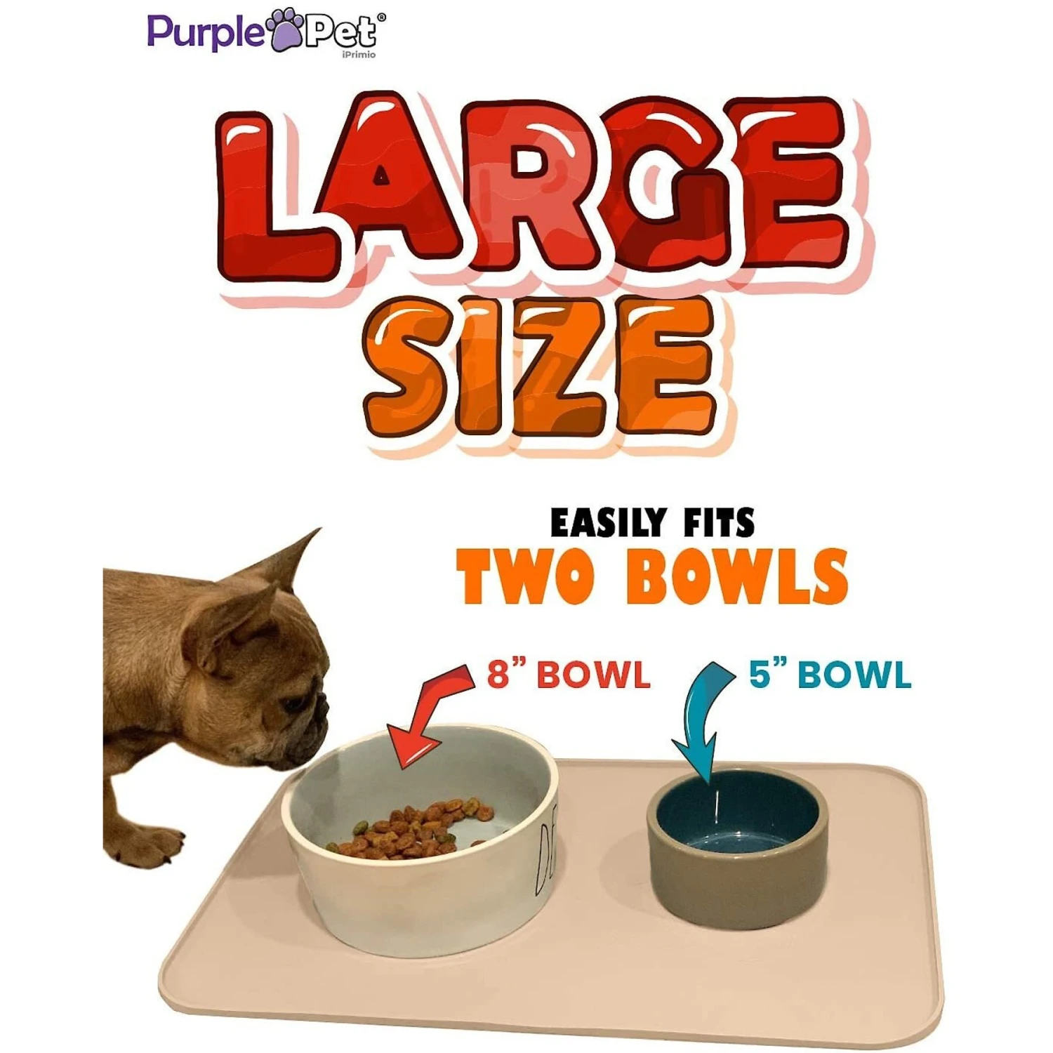 IPrimio Paw Print Dog & Cat Feeding Mat, X-Large 7 IPrimio Paw Print Dog & Cat Feeding Mat, X-Large - Image 5