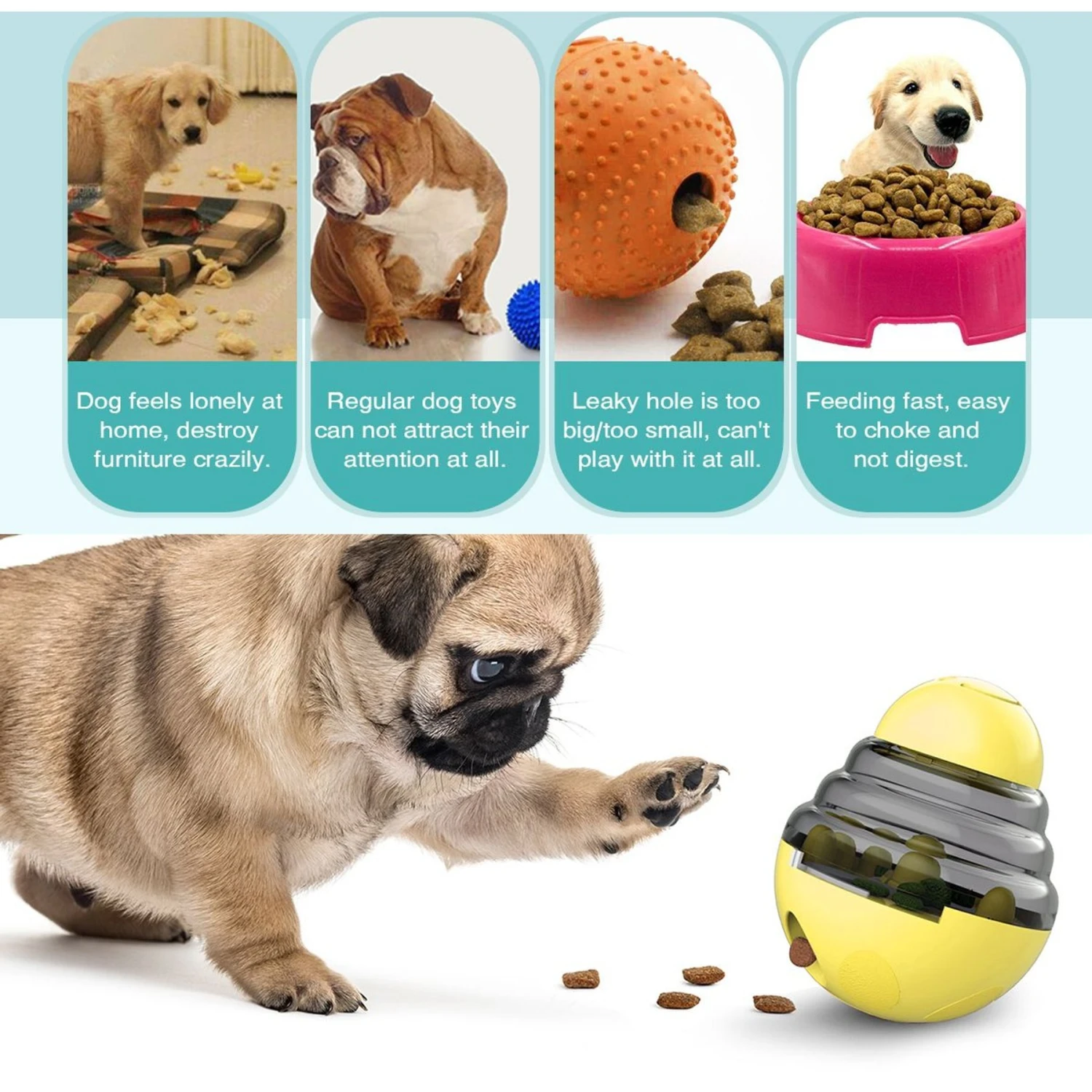 Hanamya Interactive Food/Treats Dispensing Dog Toy 4 Hanamya Interactive Food/Treats Dispensing Dog Toy - Image 2