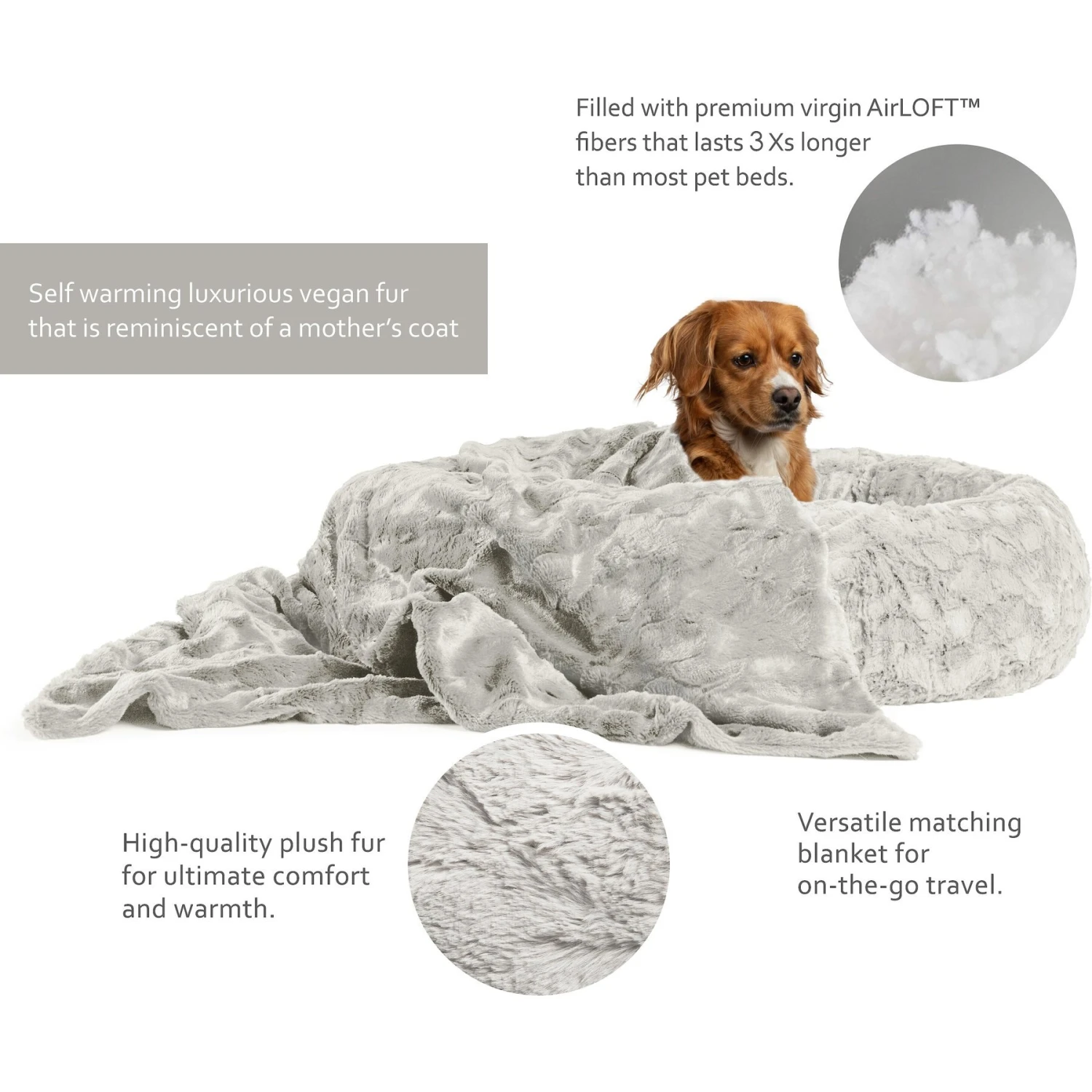 Best Friends By Sheri The Original Calming Donut Cat & Dog Bed & Throw Blanket 4 Best Friends By Sheri The Original Calming Donut Cat & Dog Bed & Throw Blanket - Image 2