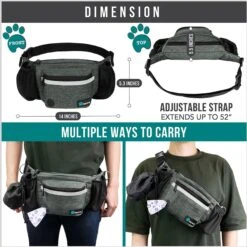 PetAmi Dog & Cat Fanny Pack With Travel Bowl -Blue Buffalos Shop 325235 PT4. AC SS1800 V1689691632