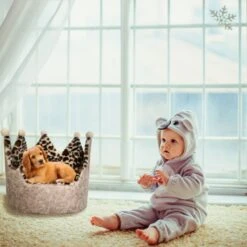 Precious Tails Leopard Crown Bolster Cat & Dog Bed 18 Precious Tails Leopard Crown Bolster Cat & Dog Bed -Blue Buffalos Shop 327010 PT7. AC SS1800 V1631897605