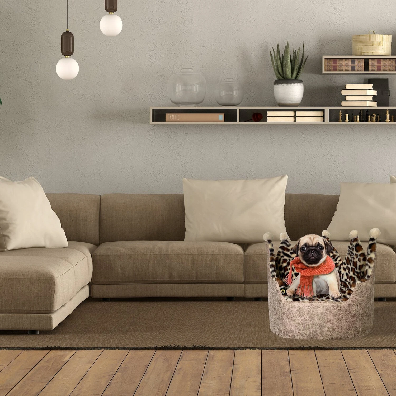 Precious Tails Leopard Crown Bolster Cat & Dog Bed 11 Precious Tails Leopard Crown Bolster Cat & Dog Bed - Image 9