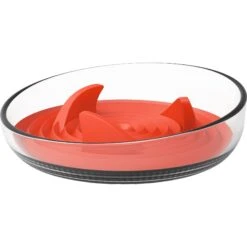 Pet Life Cirlicue Shark Fin Shaped Modern Slow Feeding Dog & Cat Bowl