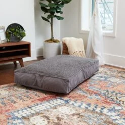 Happy Hounds Bailey Removable Cover Rectangle Pillow Dog Bed, Gray -Blue Buffalos Shop 328578 PT4. AC SS1800 V1631159494