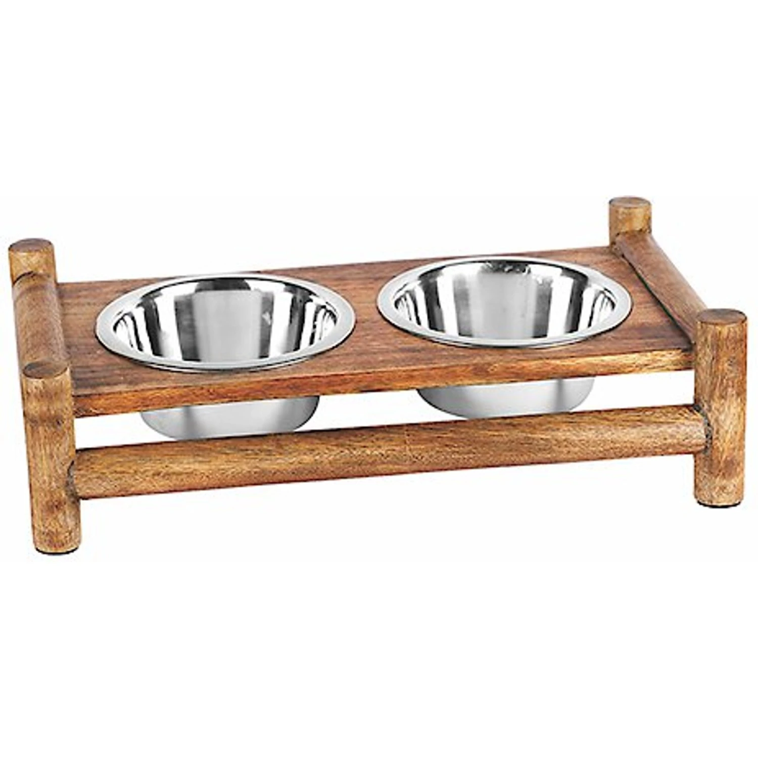 Advance Pet Product Log Cabin Wooden Double Diner & Stainless Steel Dog Bowls 3 Advance Pet Product Log Cabin Wooden Double Diner & Stainless Steel Dog Bowls