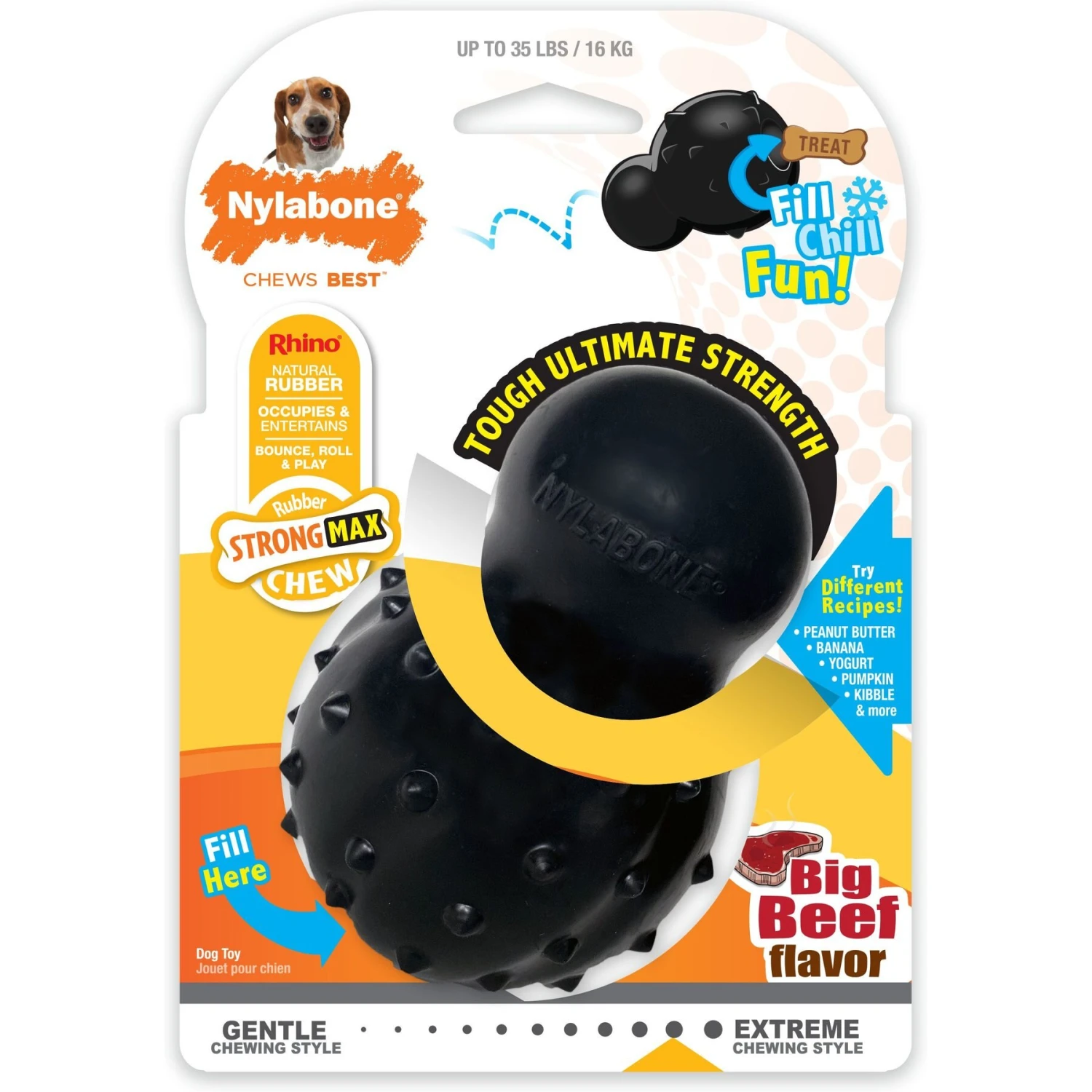 Nylabone Strong MAX Chew Cone Stuffable Chew Toy For Dogs MAX Rubber Stuffable Cone Beef Max 3 Nylabone Strong MAX Chew Cone Stuffable Chew Toy For Dogs MAX Rubber Stuffable Cone Beef Max