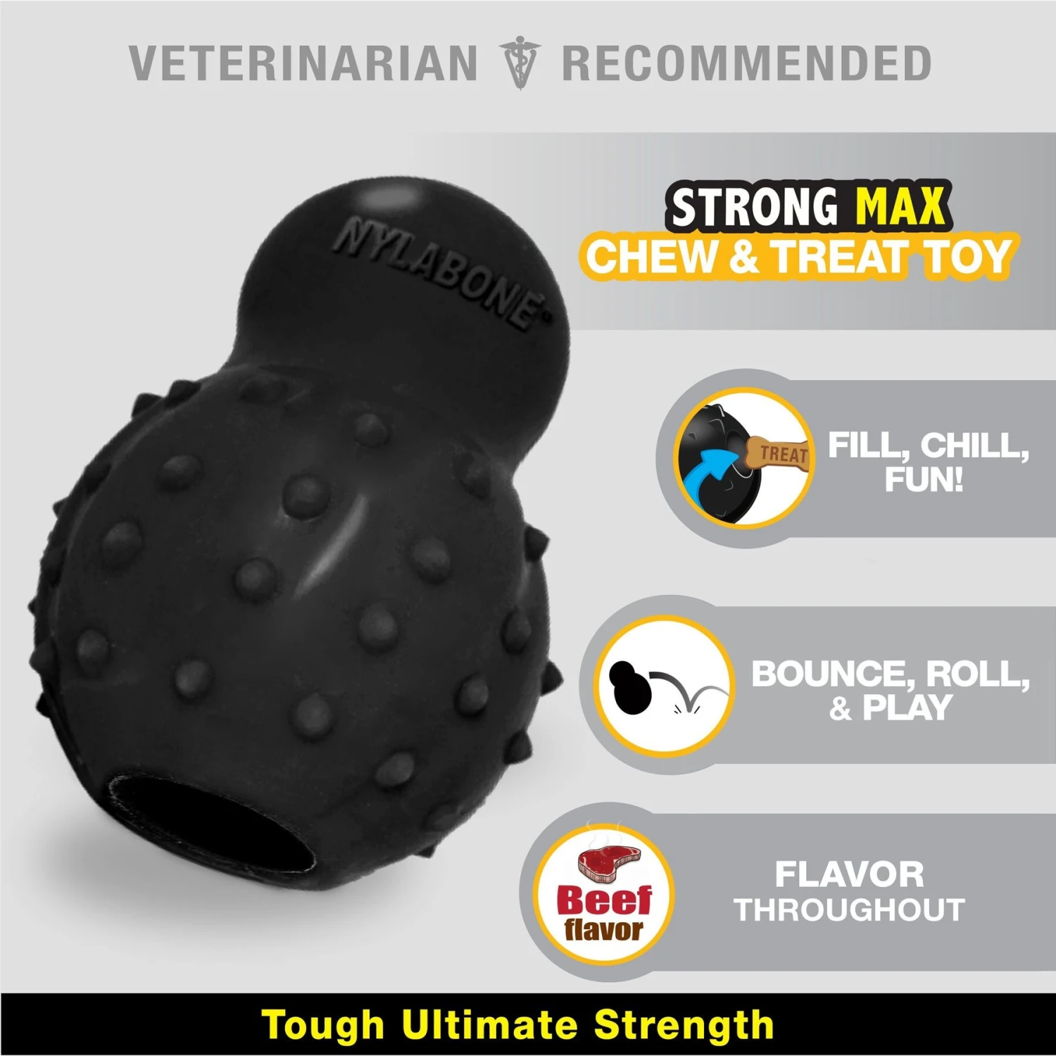 Nylabone Strong MAX Chew Cone Stuffable Chew Toy For Dogs MAX Rubber Stuffable Cone Beef Max 5 Nylabone Strong MAX Chew Cone Stuffable Chew Toy For Dogs MAX Rubber Stuffable Cone Beef Max - Image 3