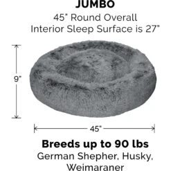 FurHaven Calming Cuddler Long Fur Donut Bolster Dog Bed -Blue Buffalos Shop 330967 PT4. AC SS1800 V1635454877