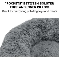 FurHaven Calming Cuddler Long Fur Donut Bolster Dog Bed -Blue Buffalos Shop 330967 PT8. AC SS1800 V1635454588