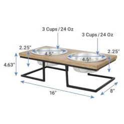 Frisco Premium Wood Elevated Stainless Steel Double Diner Dog & Cat Bowl -Blue Buffalos Shop 331490 PT1. AC SS1800 V1661891787