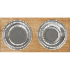 Frisco Premium Wood Elevated Stainless Steel Double Diner Dog & Cat Bowl -Blue Buffalos Shop 331490 PT4. AC SS1800 V1657656892
