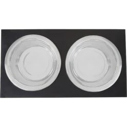 Frisco Premium Wood Elevated Stainless Steel Double Diner Dog & Cat Bowl, Black, 3 Cup -Blue Buffalos Shop 331509 PT4. AC SS1800 V1657656894
