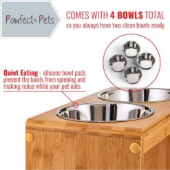 Pawfect Pets Elevated Feeder Raised Dog Bowl Stand With Four Stainless Steel Bowls, Large, 12-in -Blue Buffalos Shop 333590 PT2. AC SS1800 V1634075173