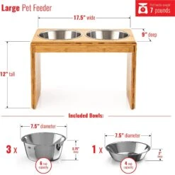 Pawfect Pets Elevated Feeder Raised Dog Bowl Stand With Four Stainless Steel Bowls, Large, 12-in -Blue Buffalos Shop 333590 PT3. AC SS1800 V1634078184
