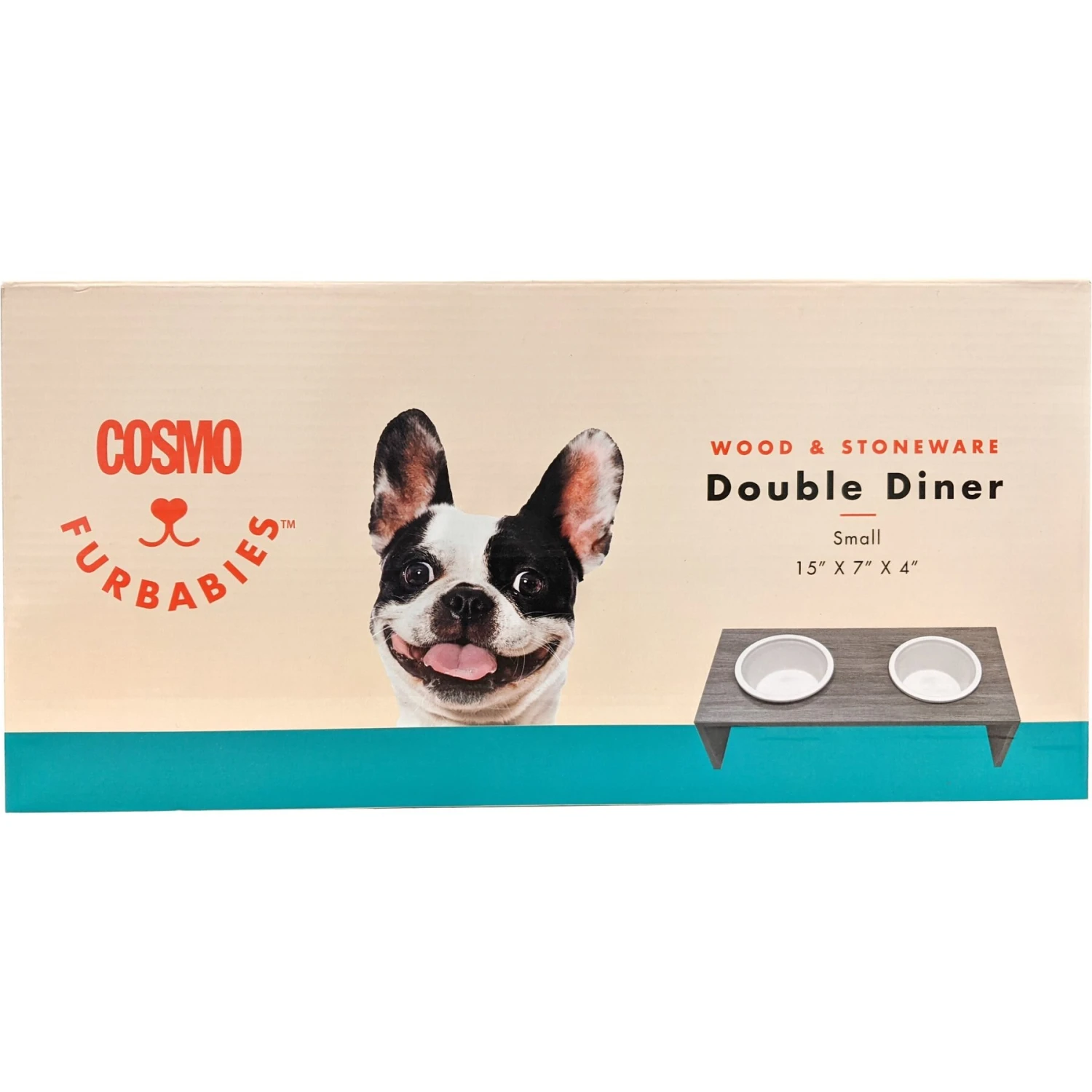 Cosmo Furbabies Double Dog & Cat Diner, Gray 5 Cosmo Furbabies Double Dog & Cat Diner, Gray - Image 3