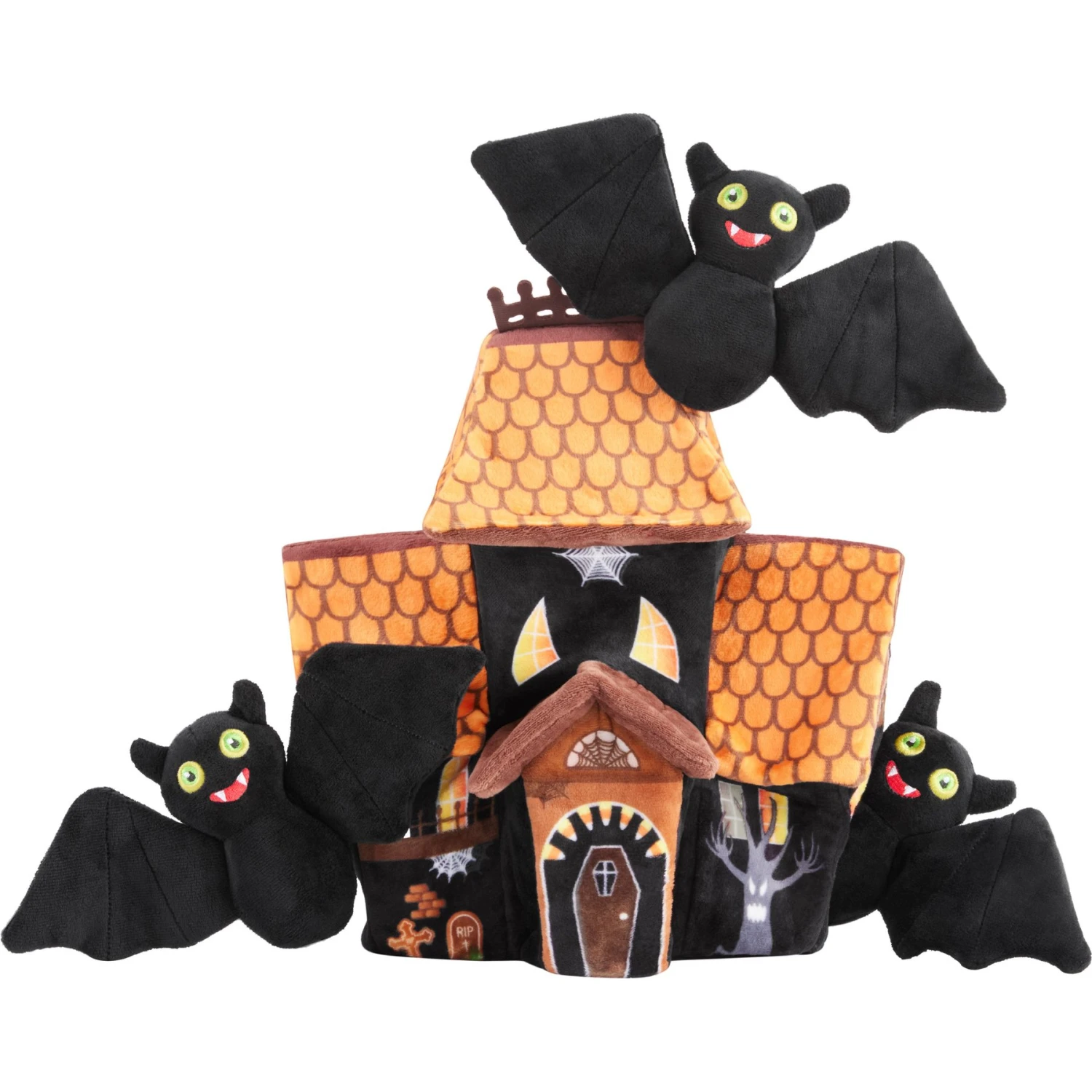 Frisco Halloween Haunted House Hide & Seek Puzzle Plush Squeaky Dog Toy 3 Frisco Halloween Haunted House Hide & Seek Puzzle Plush Squeaky Dog Toy