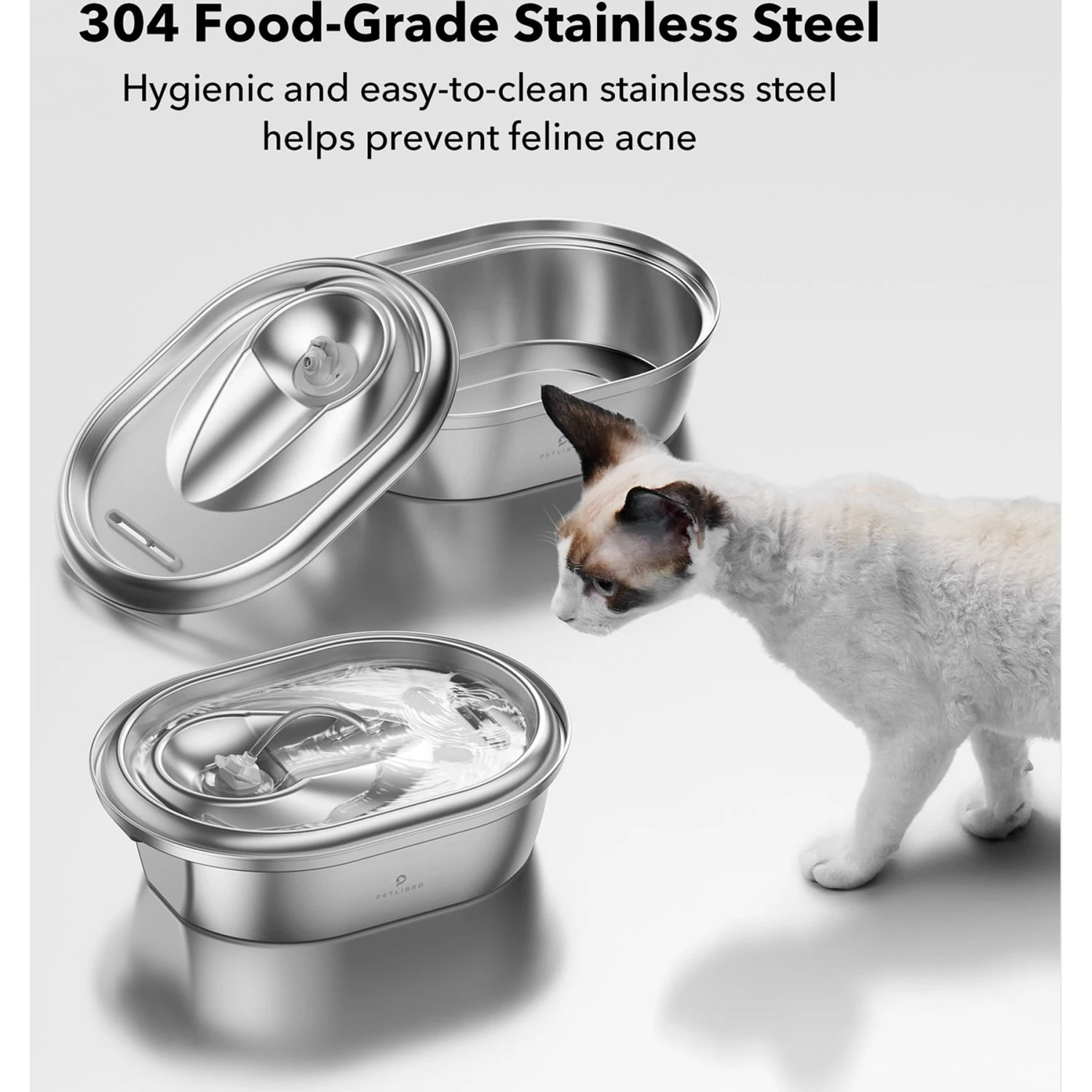 Petlibro Stainless Steel Dog & Cat Water Fountain, 2-L 4 Petlibro Stainless Steel Dog & Cat Water Fountain, 2-L - Image 2
