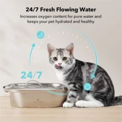 Petlibro Stainless Steel Dog & Cat Water Fountain, 2-L 13 Petlibro Stainless Steel Dog & Cat Water Fountain, 2-L -Blue Buffalos Shop 352550 PT2. AC SS1800 V1689084912