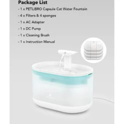 Petlibro Capsule Automatic Dog & Cat Water Fountain, 2-L 17 Petlibro Capsule Automatic Dog & Cat Water Fountain, 2-L -Blue Buffalos Shop 352552 PT7. AC SS1800 V1694181804