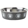 PetRageous Designs Capri Stainless-Steel Dog Bowl, Gray
