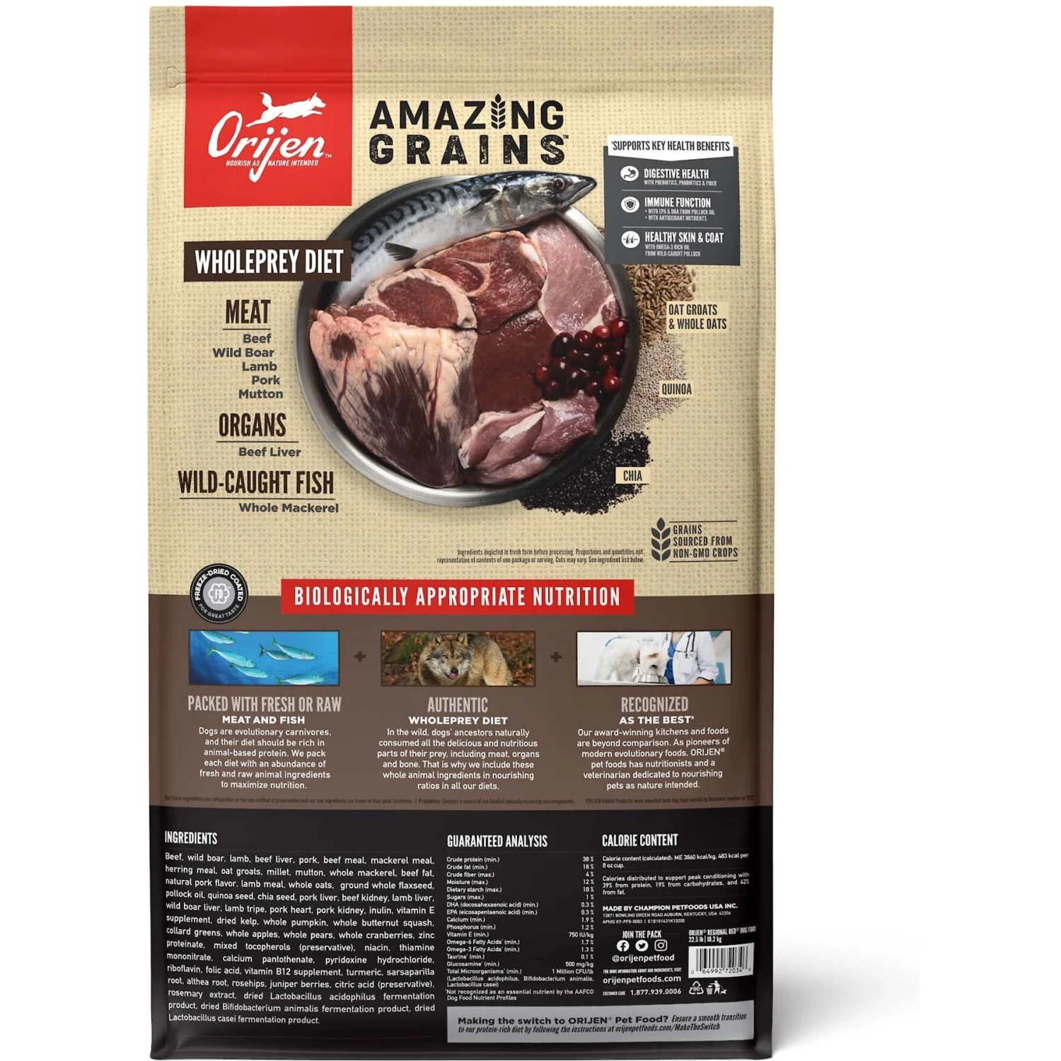 ORIJEN Amazing Grains Regional Red Dry Dog Food 4 ORIJEN Amazing Grains Regional Red Dry Dog Food - Image 2