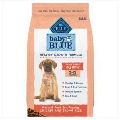 Blue Buffalo Baby Blue Large Breed Healthy Growth Formula Natural Chicken & Brown Rice Recipe Puppy Dry Food, 24-lb Bag