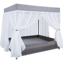 Frisco Outdoor Wicker Canopy Dog Bed -Blue Buffalos Shop 356071 PT2. AC SS1800 V1651003892