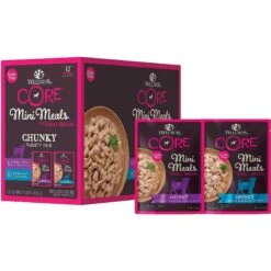 Wellness CORE Mini Meals Chicken & Turkey, Chicken & Lamb Shredded Variety Pack Natural Wet Dog Food Pouches & Wellness CORE Mini Meals Chicken & Chicken Liver, Chicken & Tuna Variety Pack Dog Food Pouches -Blue Buffalos Shop 356851 PT5. AC SS1800 V1640906501